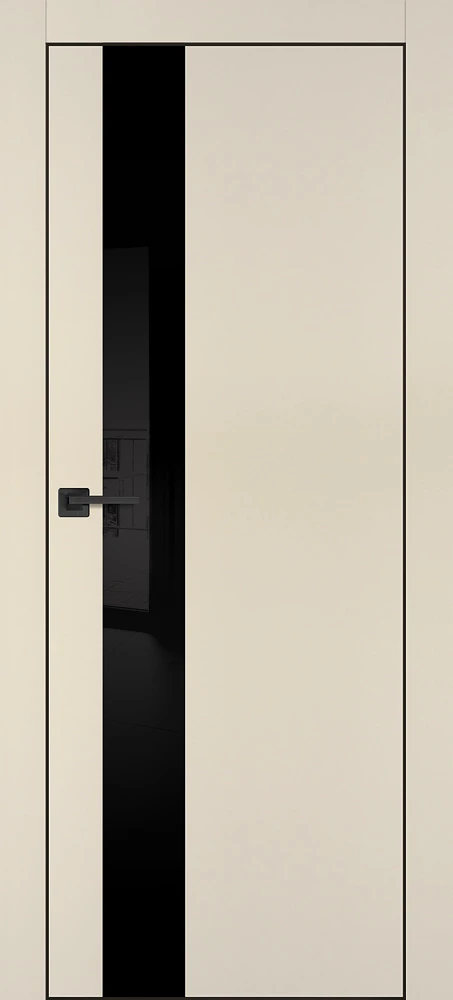 Фото Межкомнатная дверь PX-10 черная кромка с 4-х ст. Бежевый матовый