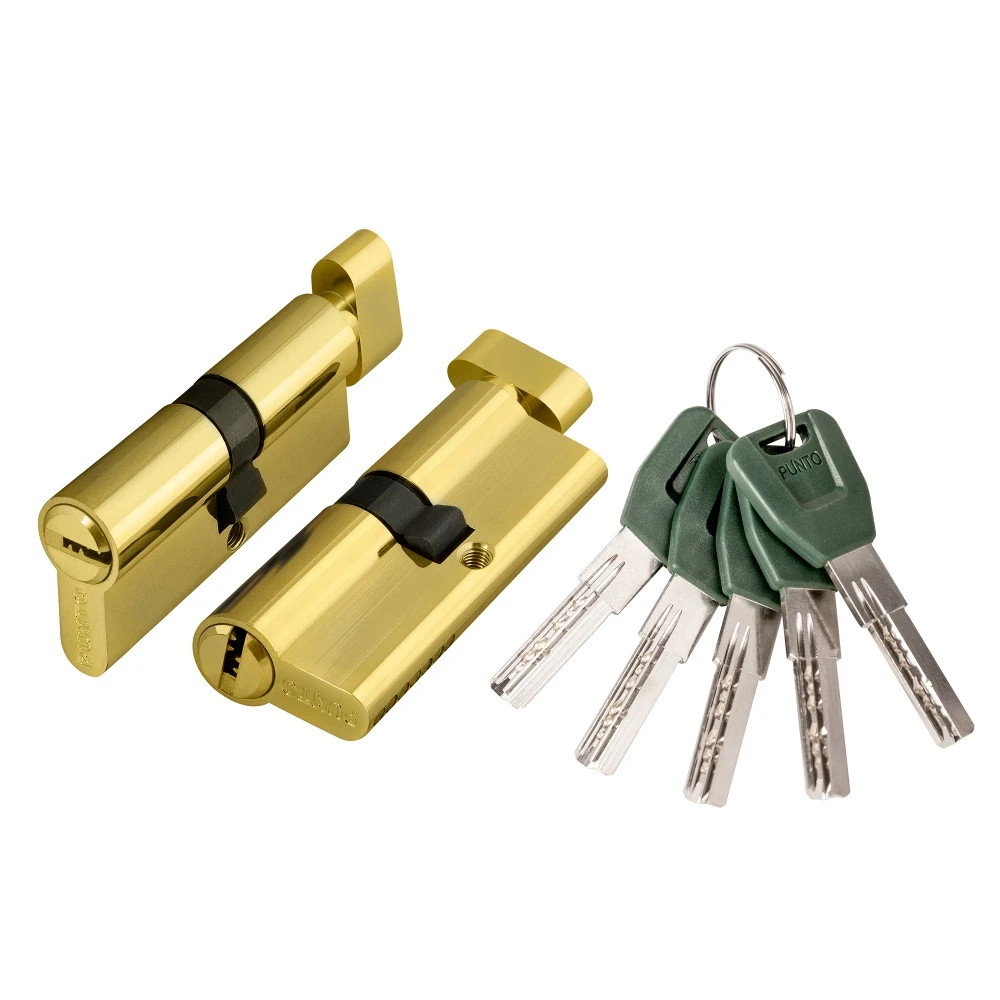 Фото Цилиндровый механизм (A202/80) A2002Knob80(35+10+35) с вертушкой PB латунь