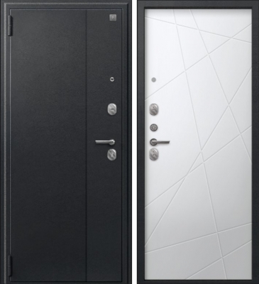 Дверь A-03 черный сатин - кашемир белый